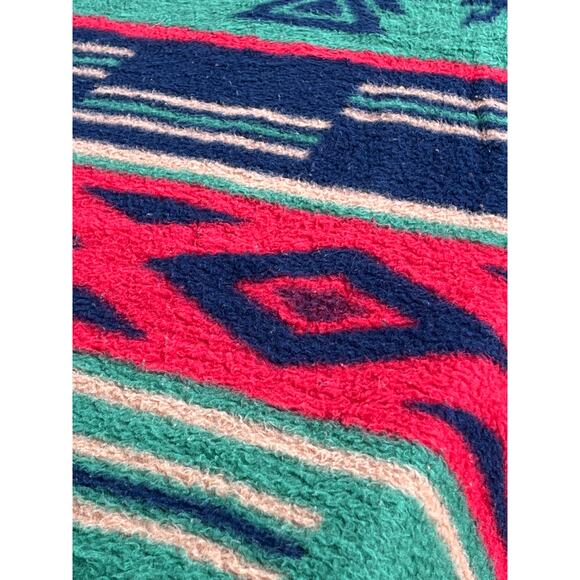 Vintage Biederlack Fleece Aztec Throw Blanket 75x56 Plush Southwestern Tribal - Picture 4 of 8